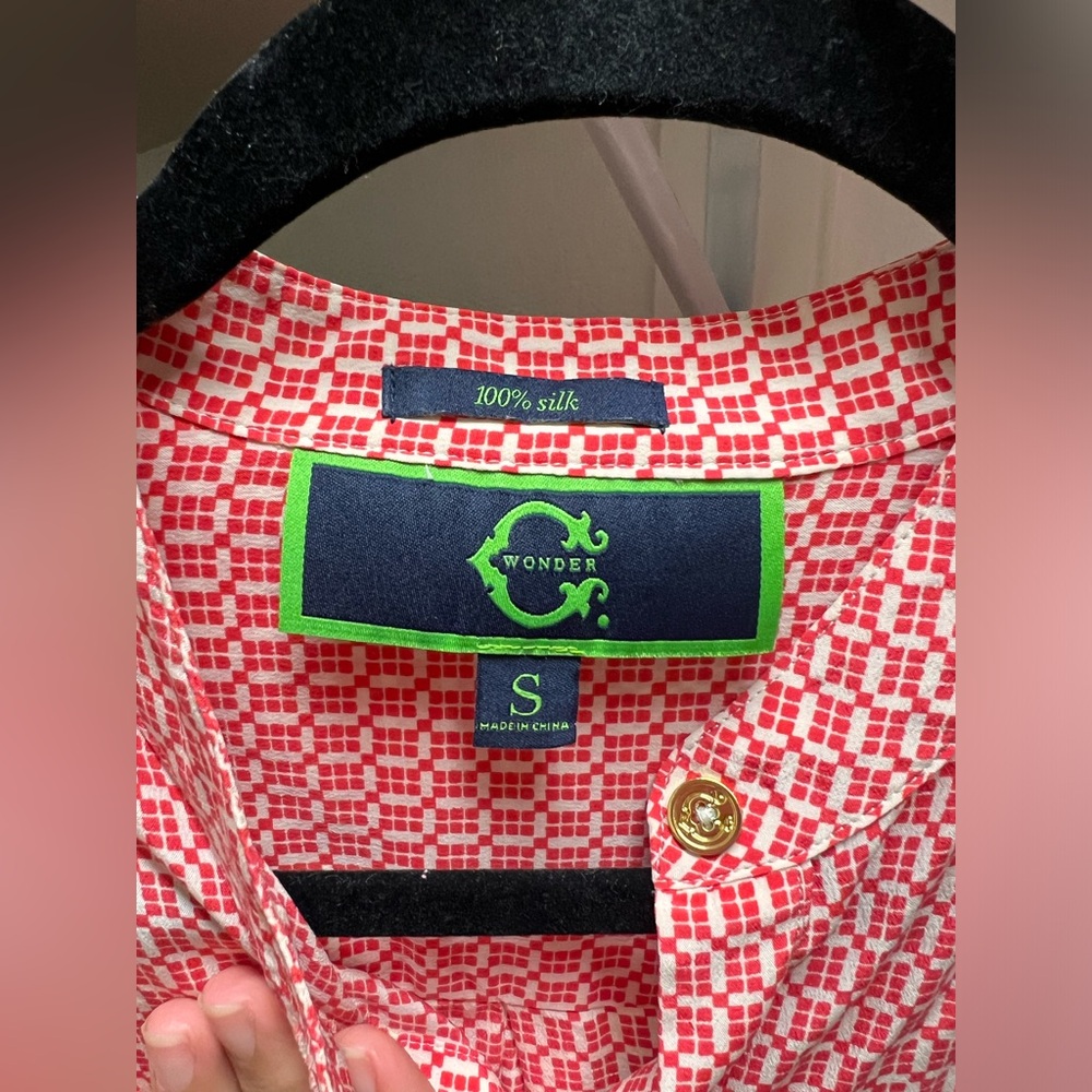 C Wonder Coral 100% Silk Top